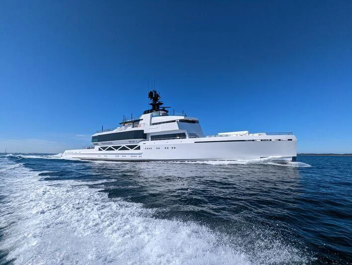 a white yacht on the water aboard WANDERLUST Yacht for Charter
