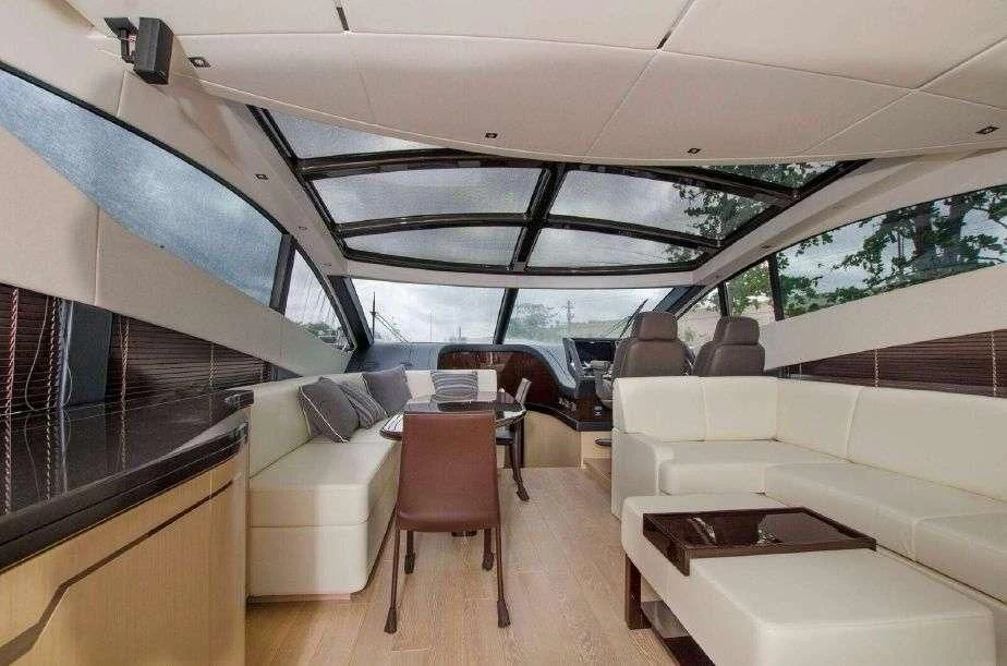 inside of a vehicle aboard GRAVITAS Yacht for Charter