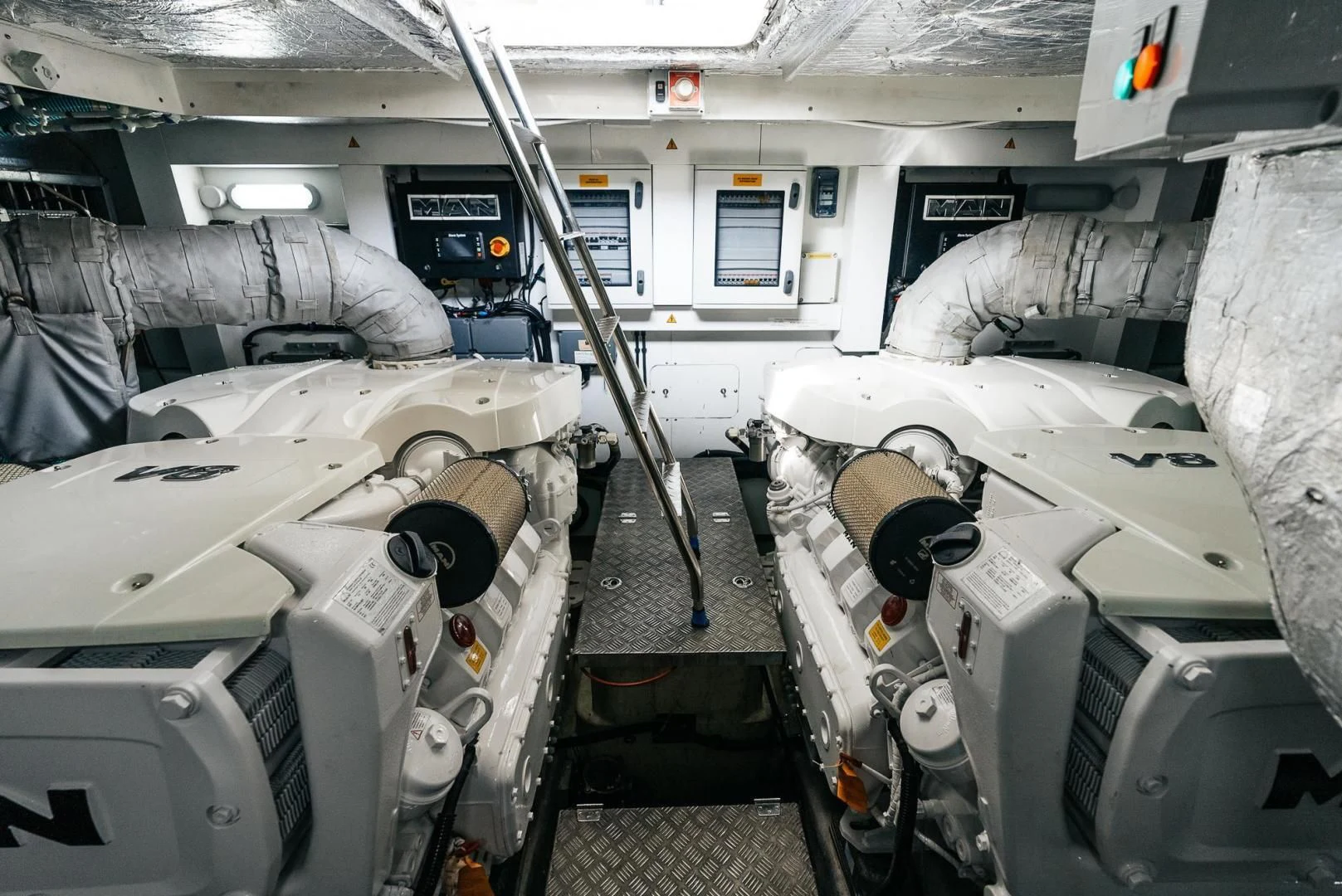 a room with a machine and equipment aboard GRAVITAS Yacht for Charter