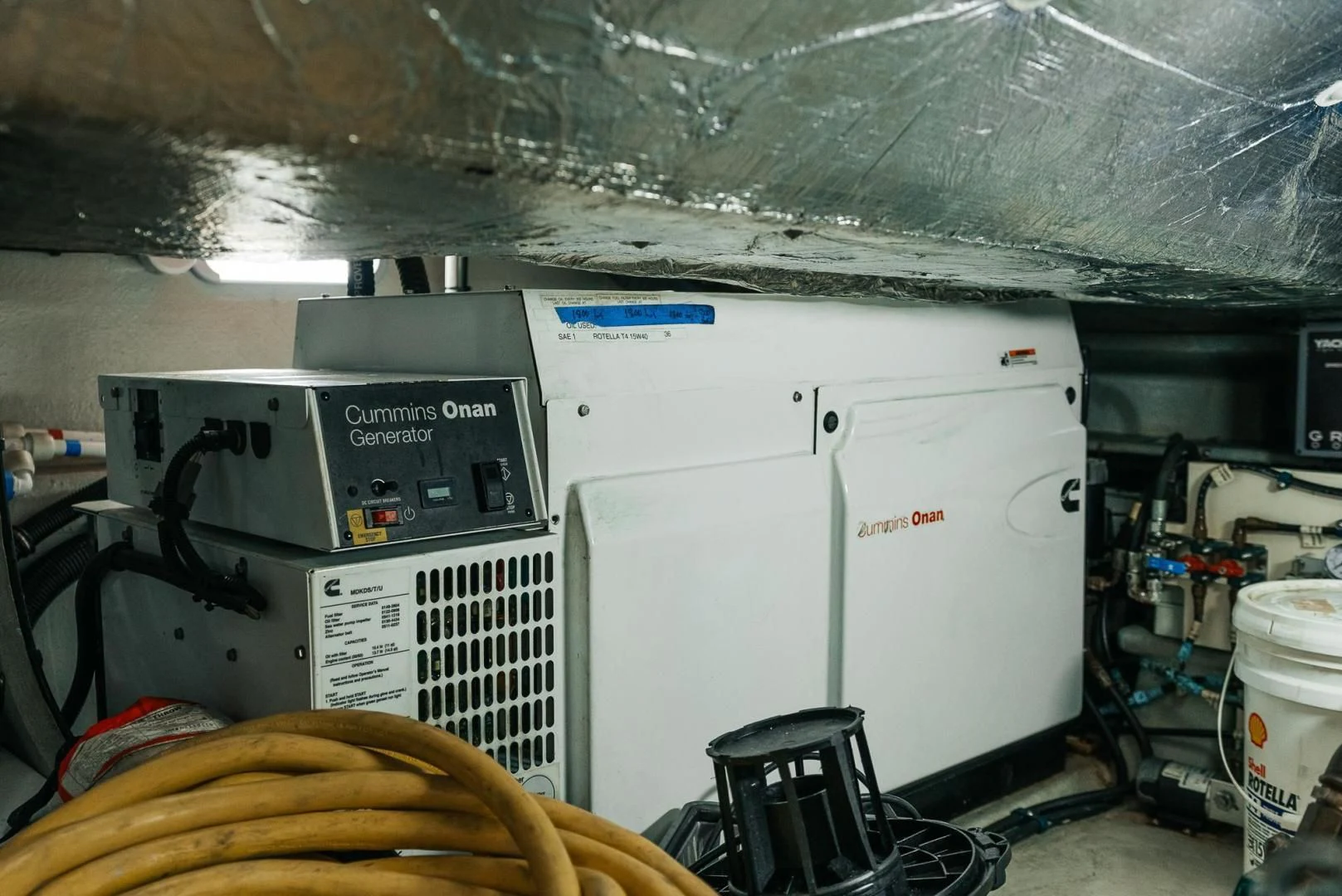 a machine in a room aboard GRAVITAS Yacht for Charter