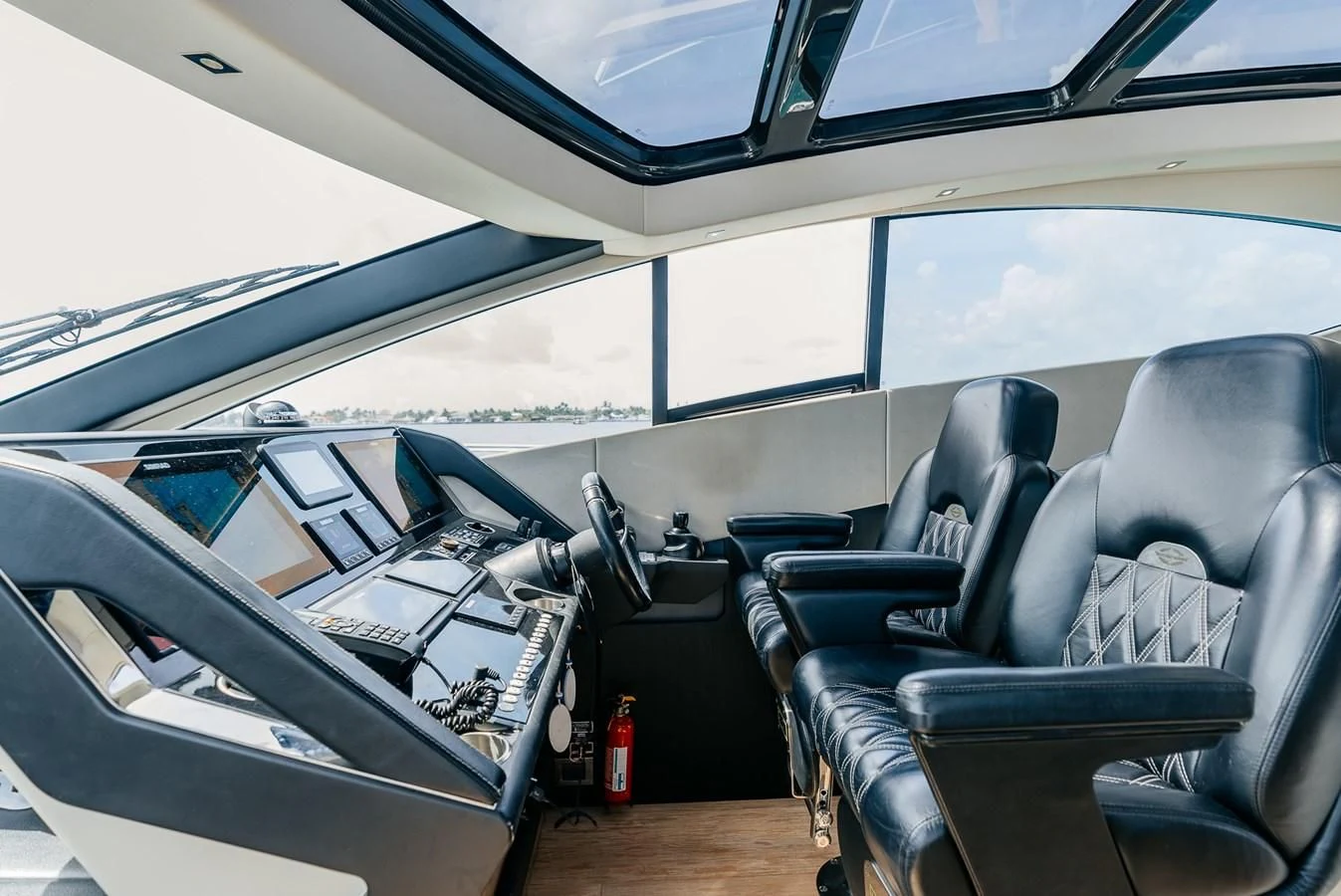 inside of a vehicle aboard GRAVITAS Yacht for Charter