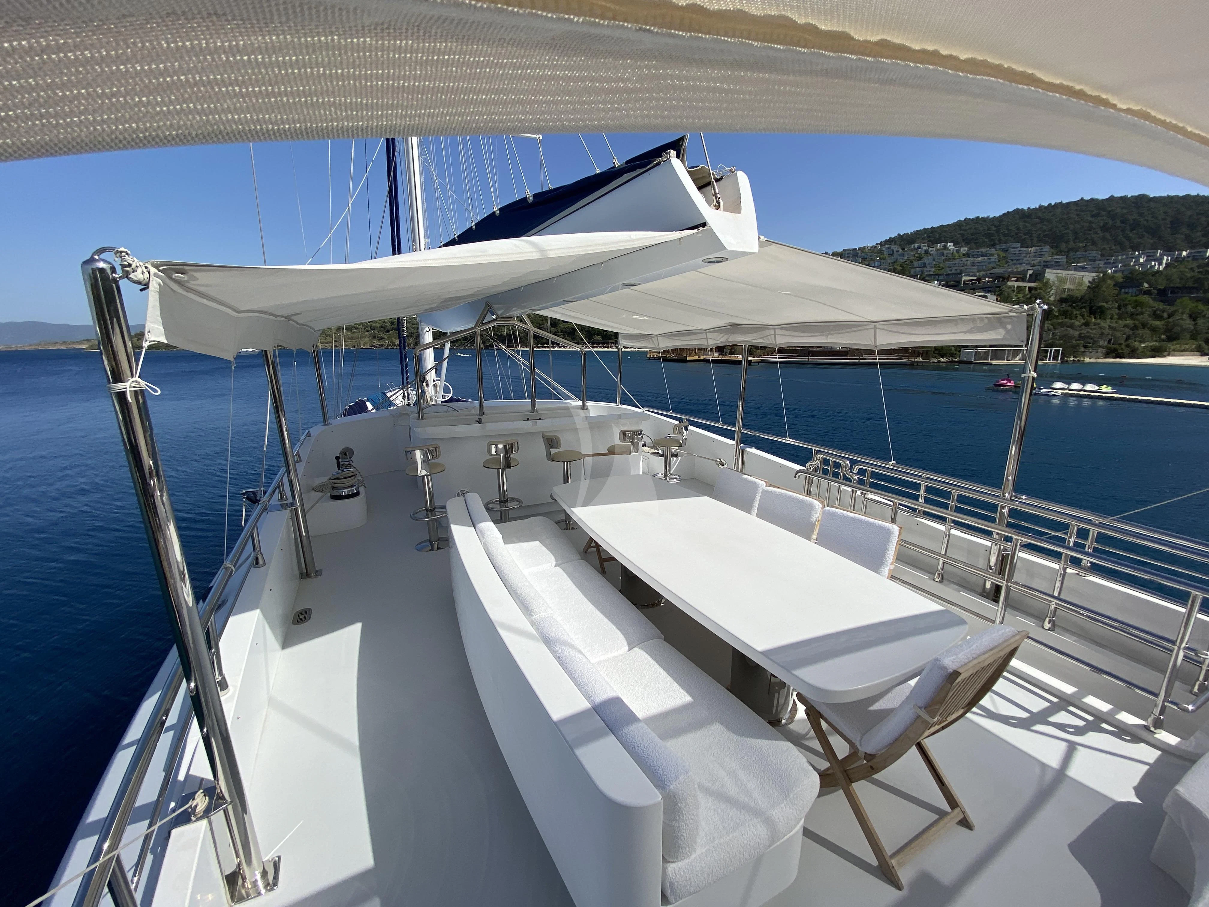 a boat on the water aboard CANARIA Yacht for Sale