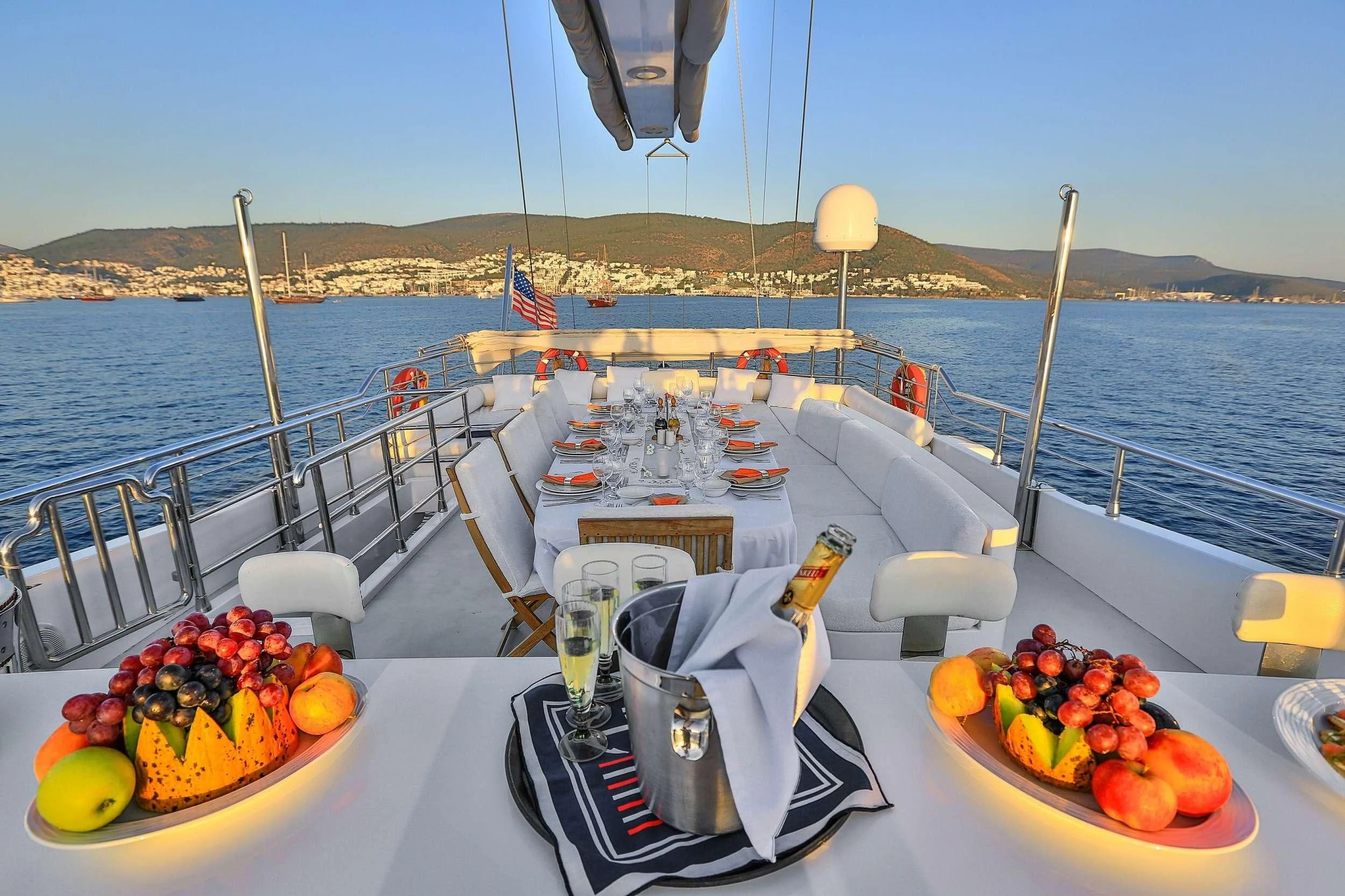 a boat on the water aboard CANARIA Yacht for Sale