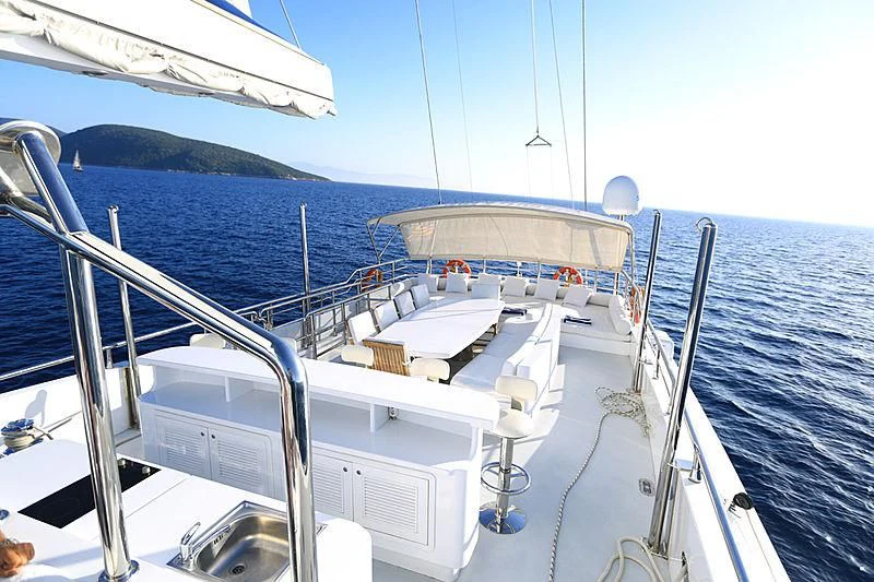 a boat on the water aboard CANARIA Yacht for Sale