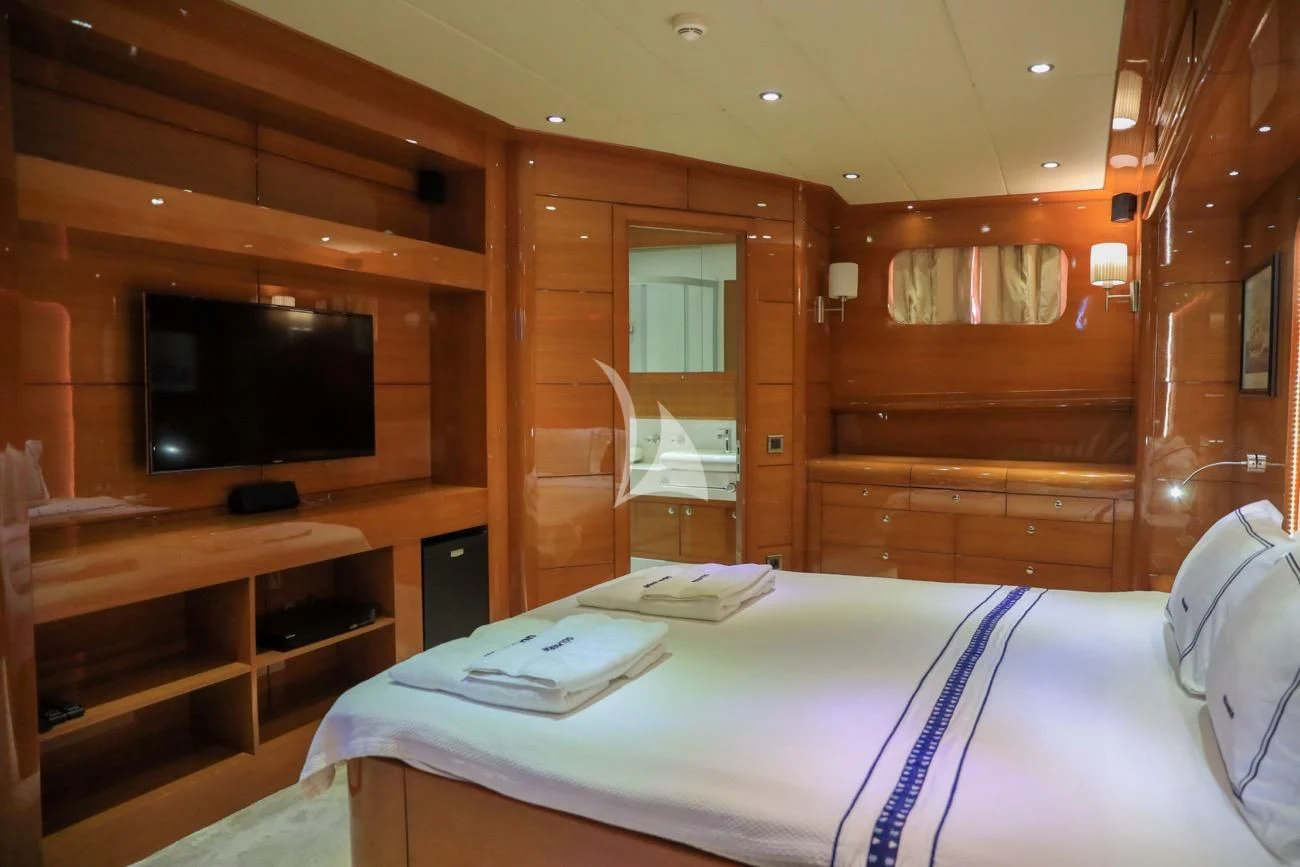 a bed in a cabin aboard CANARIA Yacht for Sale