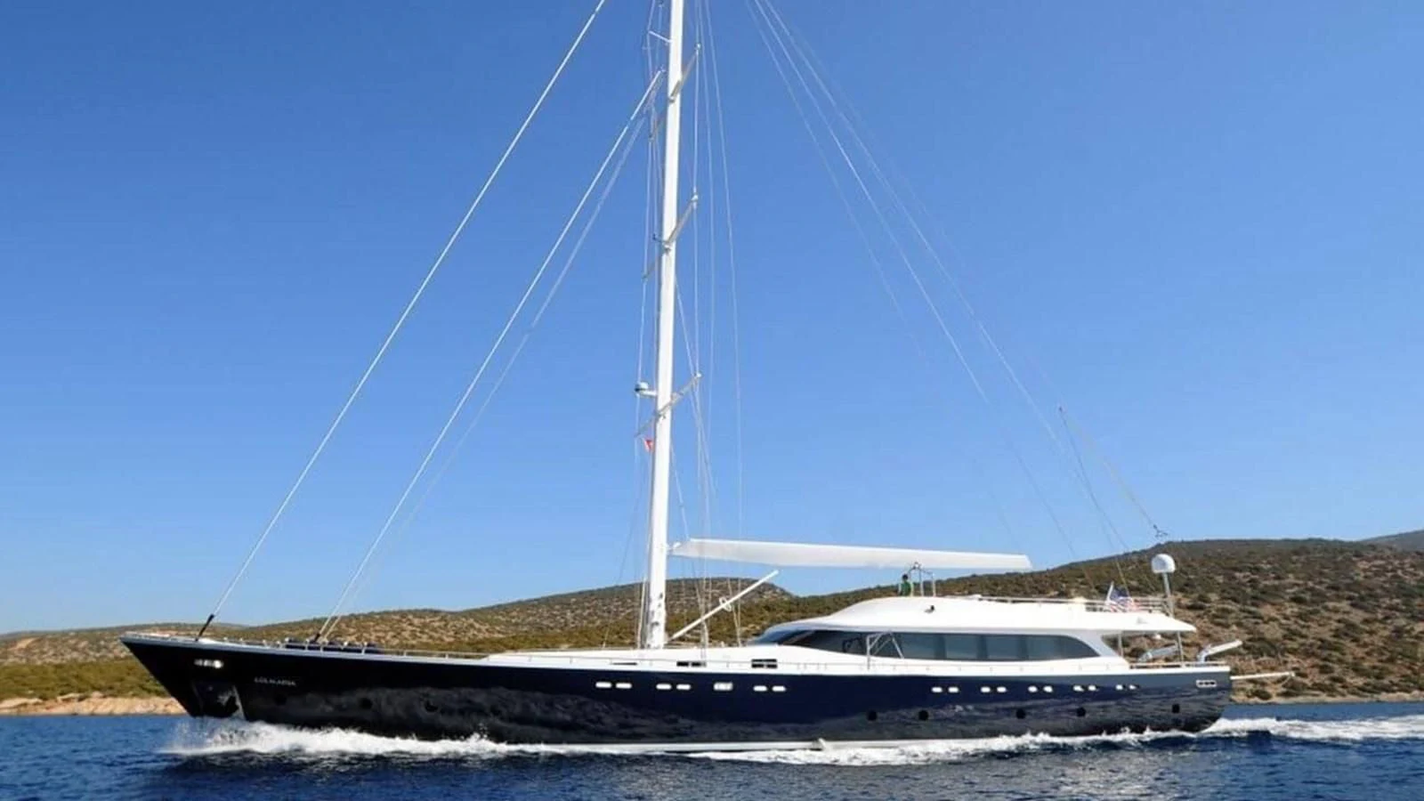 a boat on the water aboard CANARIA Yacht for Sale