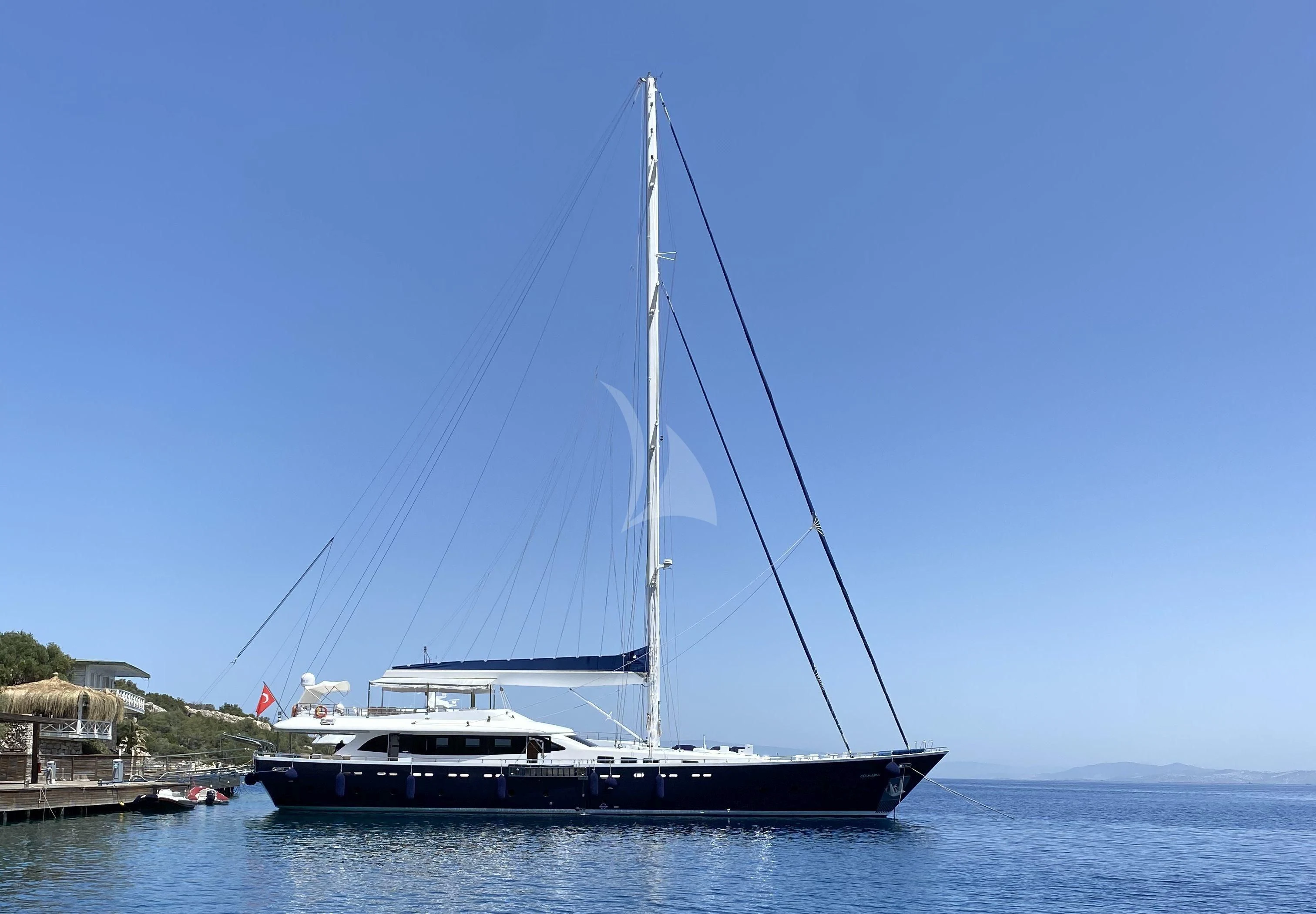 a boat on the water aboard CANARIA Yacht for Sale