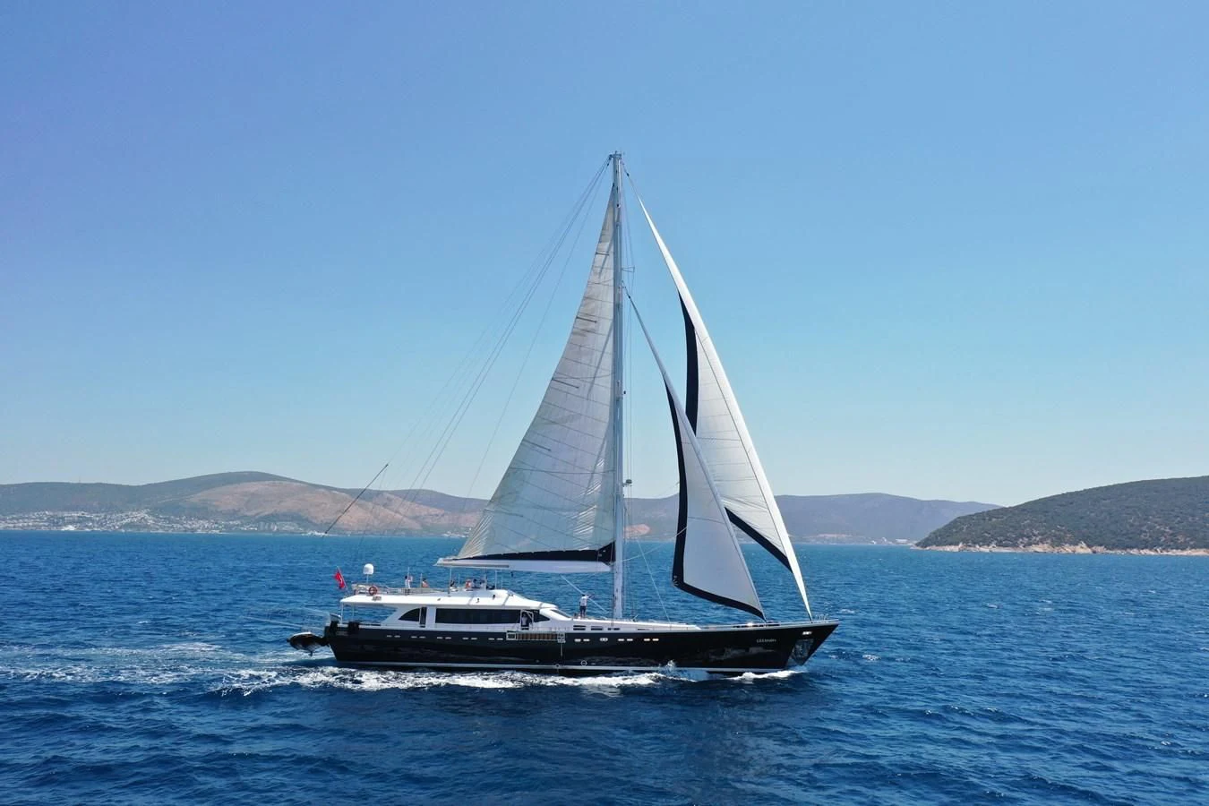 a sailboat on the water aboard CANARIA Yacht for Sale