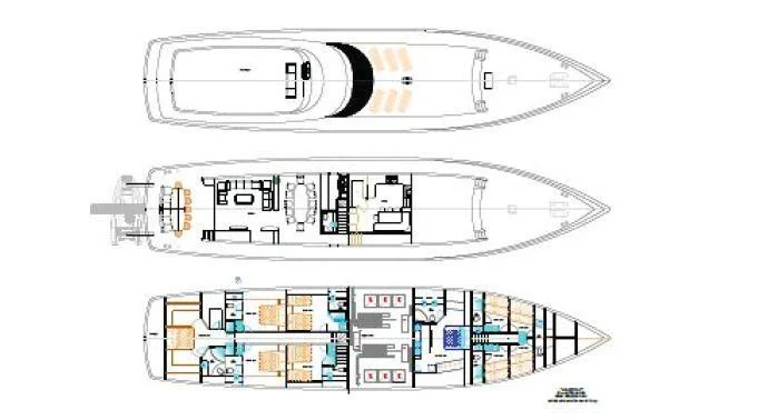 diagram, engineering drawing aboard CANARIA Yacht for Sale
