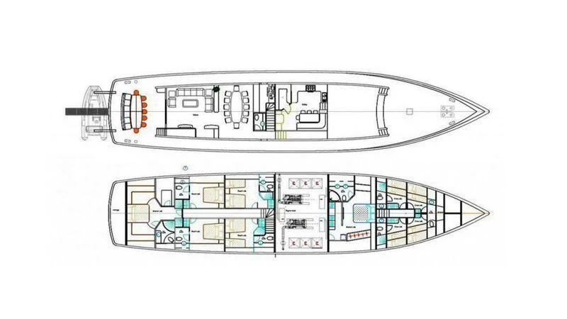 diagram, engineering drawing aboard CANARIA Yacht for Sale