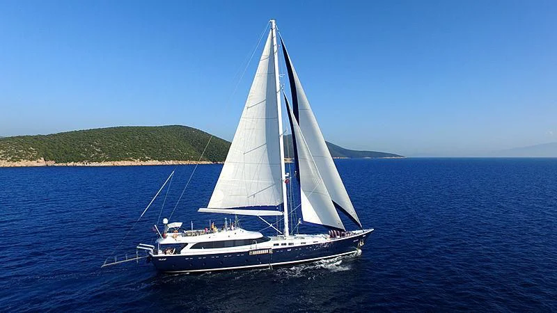 a sailboat on the water aboard CANARIA Yacht for Sale