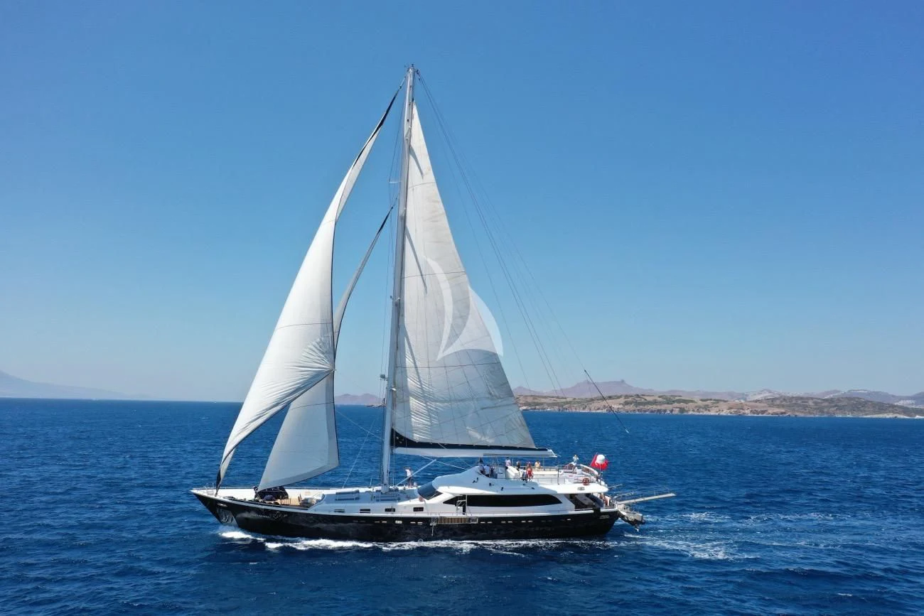 a sailboat on the water aboard CANARIA Yacht for Sale