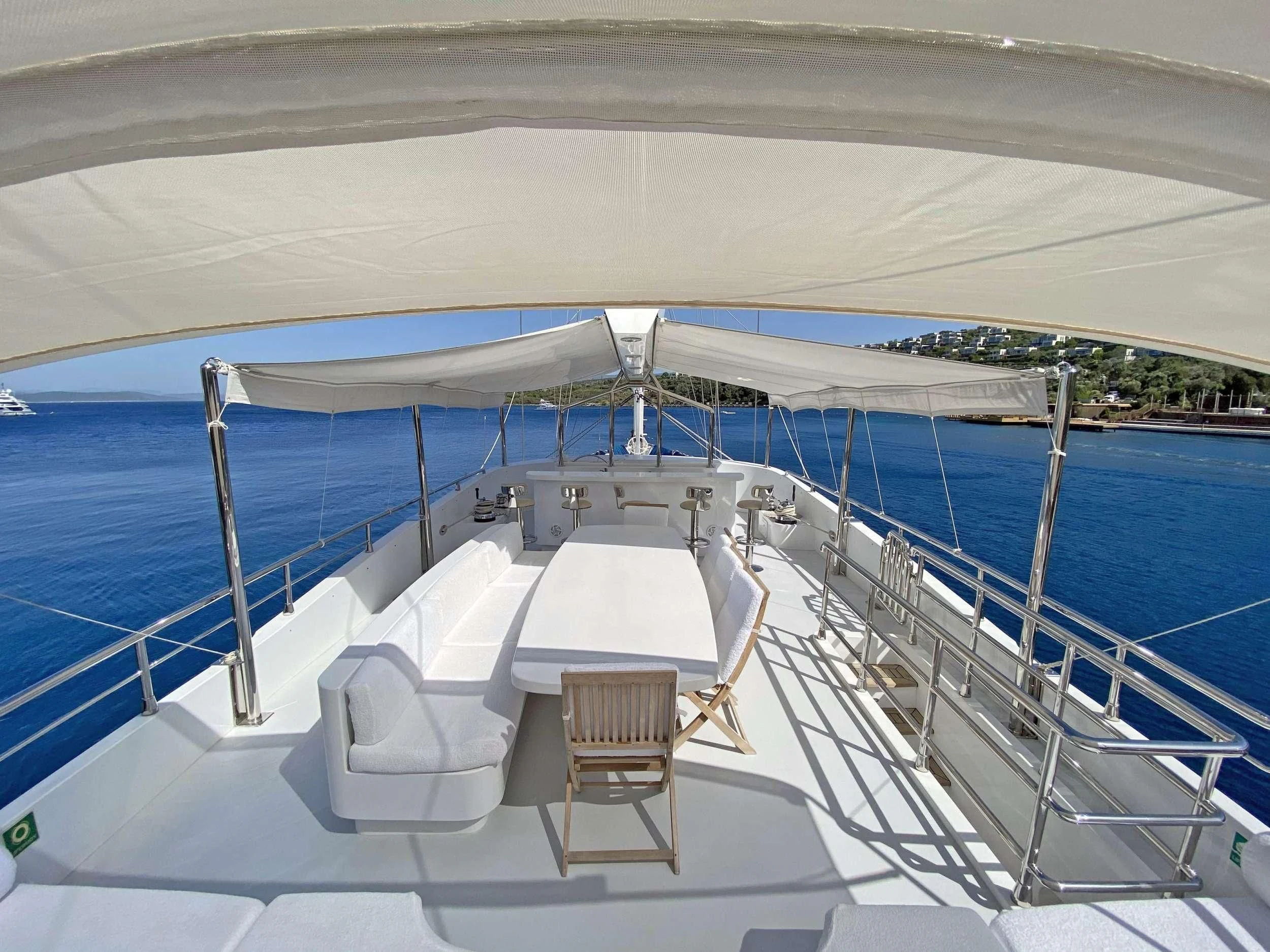 a large swimming pool aboard CANARIA Yacht for Sale