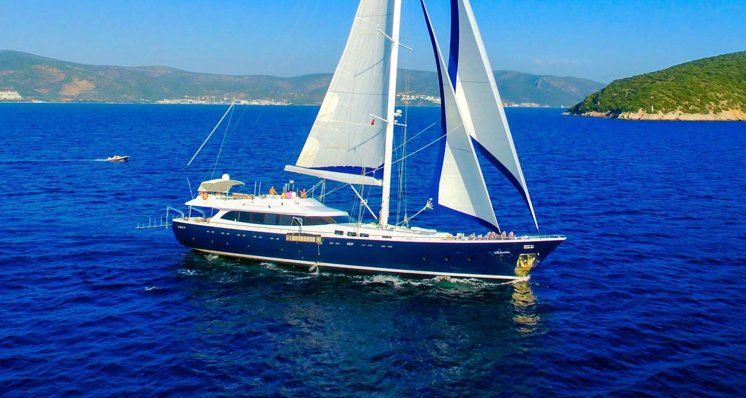 a boat on the water aboard CANARIA Yacht for Sale