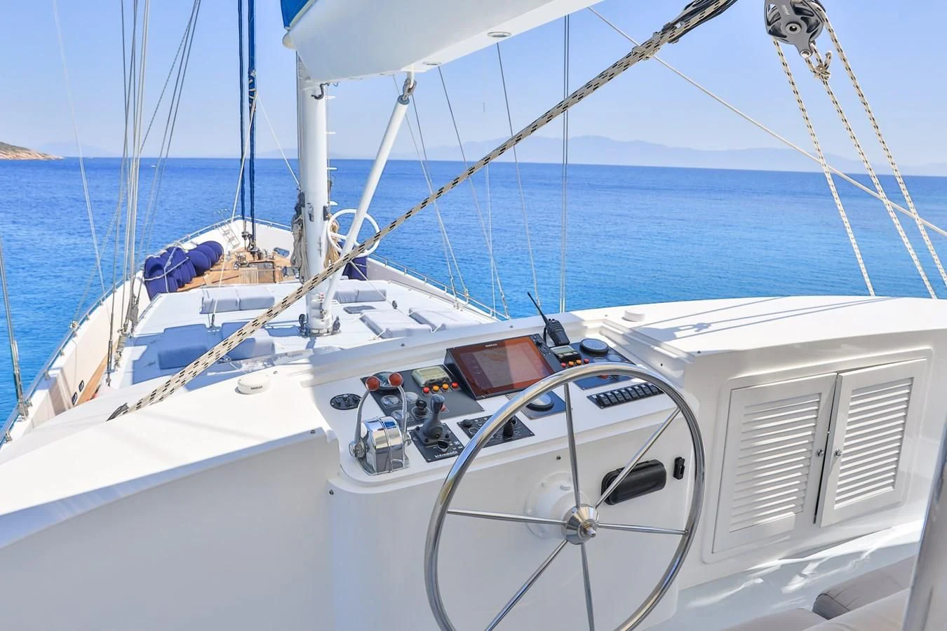 a boat on the water aboard CANARIA Yacht for Sale