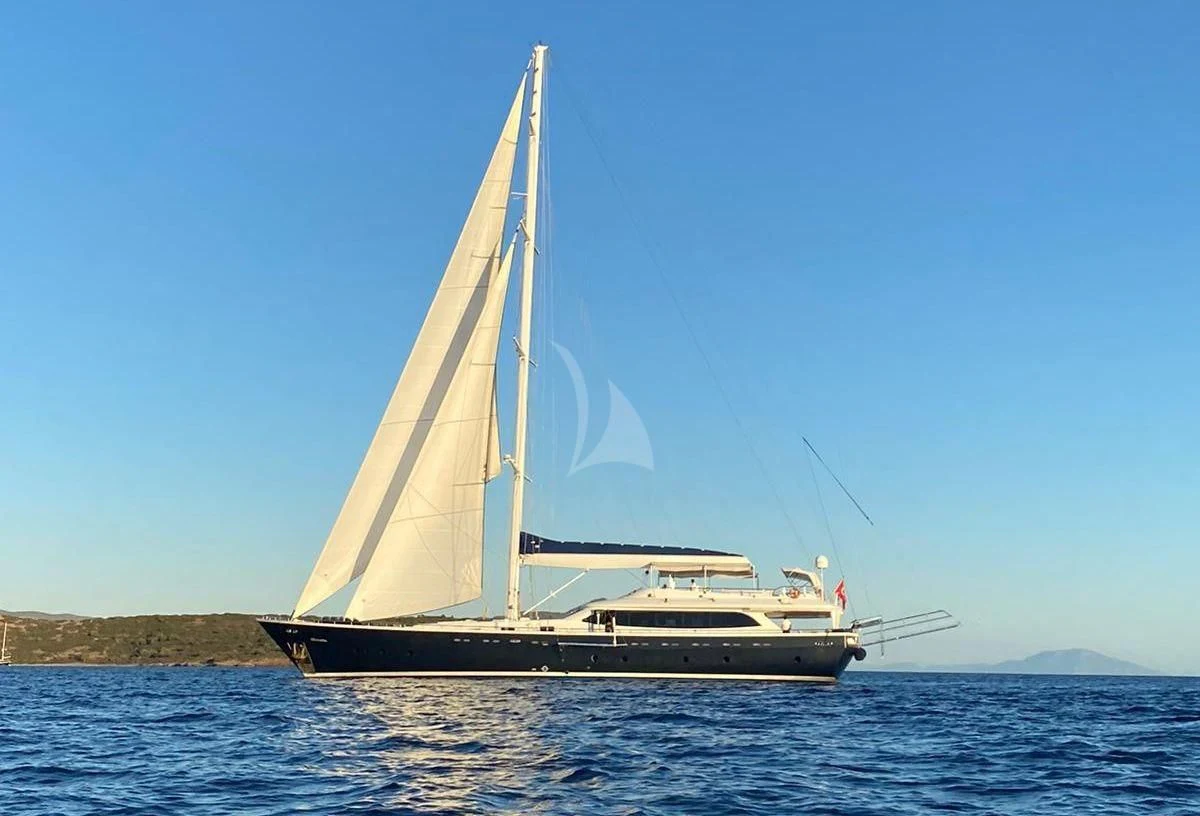 a boat on the water aboard CANARIA Yacht for Sale