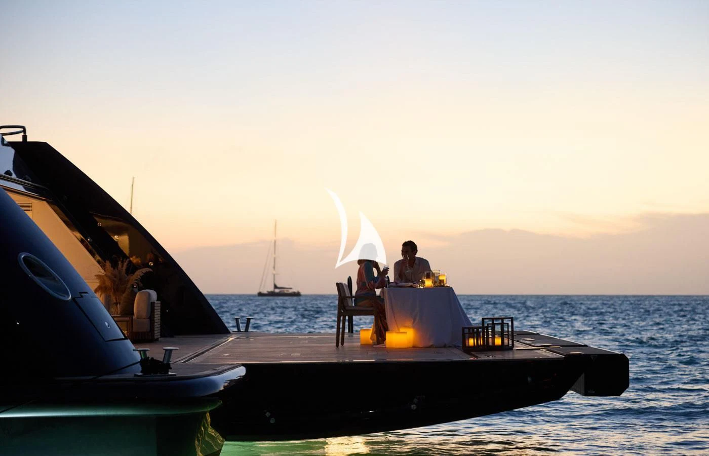a couple of people on a boat aboard ARBEMA Yacht for Sale