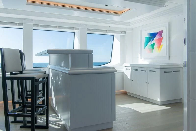 a room with a desk and a computer aboard ARBEMA Yacht for Sale