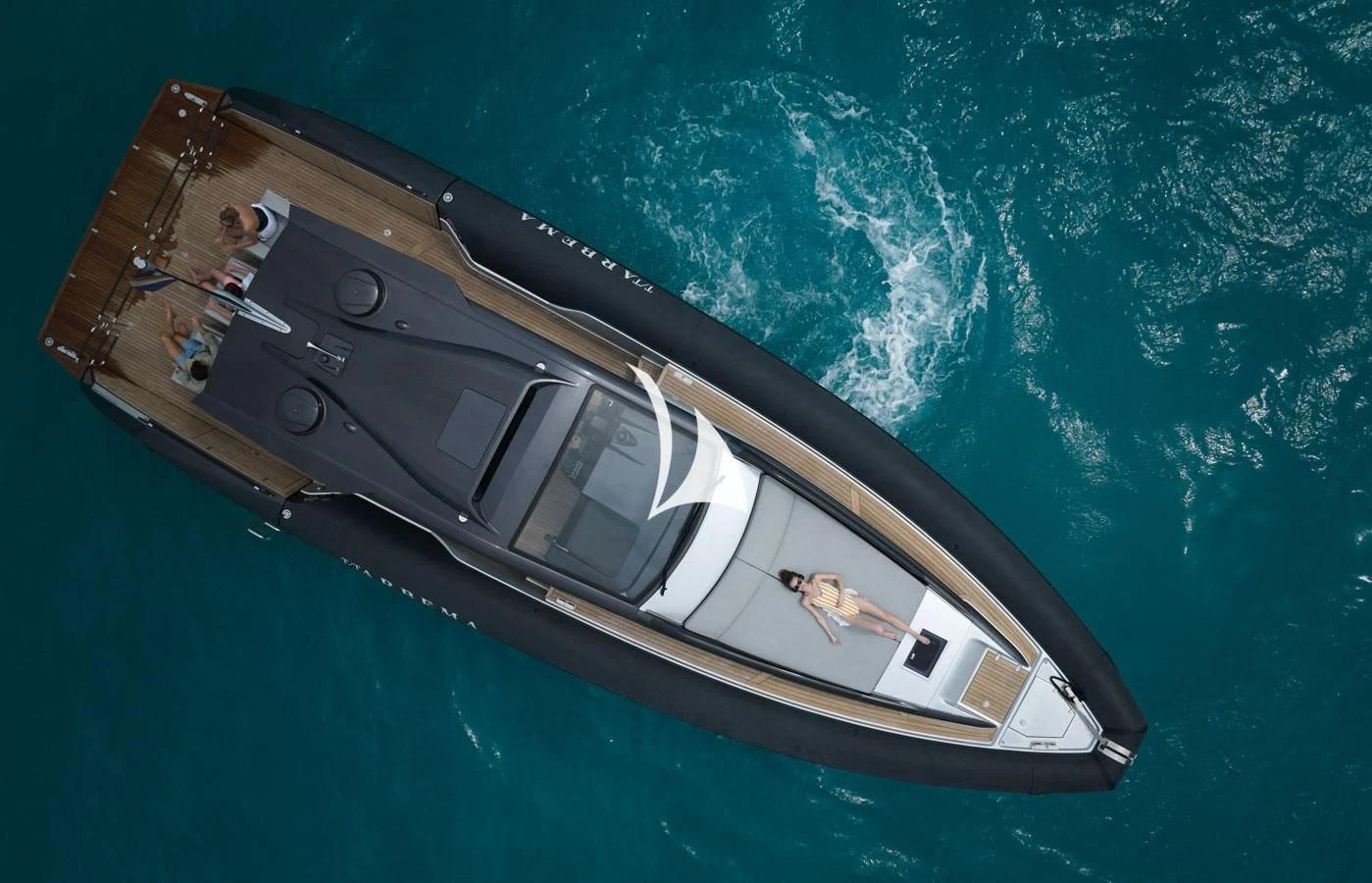 a space ship in the water aboard ARBEMA Yacht for Sale