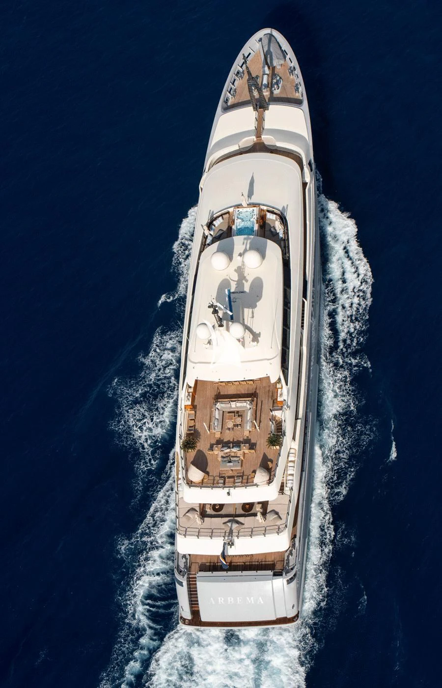 a space shuttle in the sky aboard ARBEMA Yacht for Sale