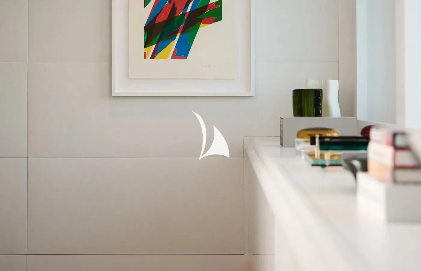 a counter with a painting on it aboard ARBEMA Yacht for Sale