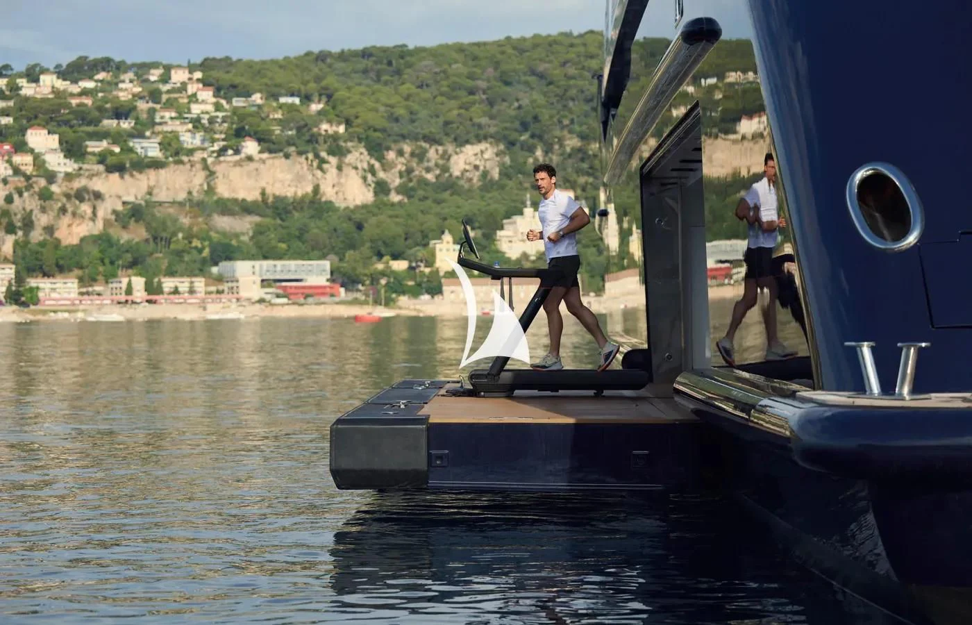 a couple of men on a boat aboard ARBEMA Yacht for Sale