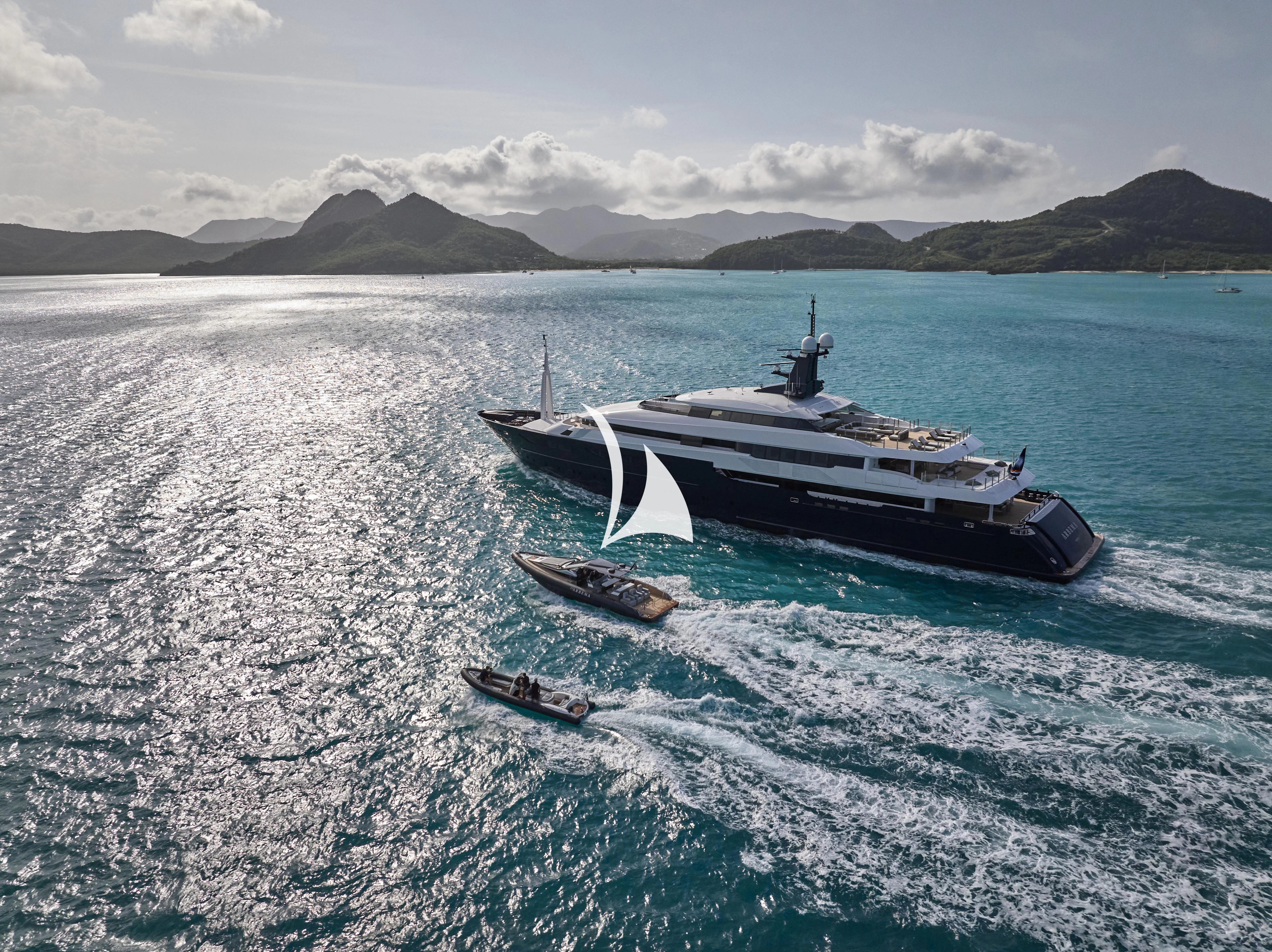 a boat in the water aboard ARBEMA Yacht for Sale