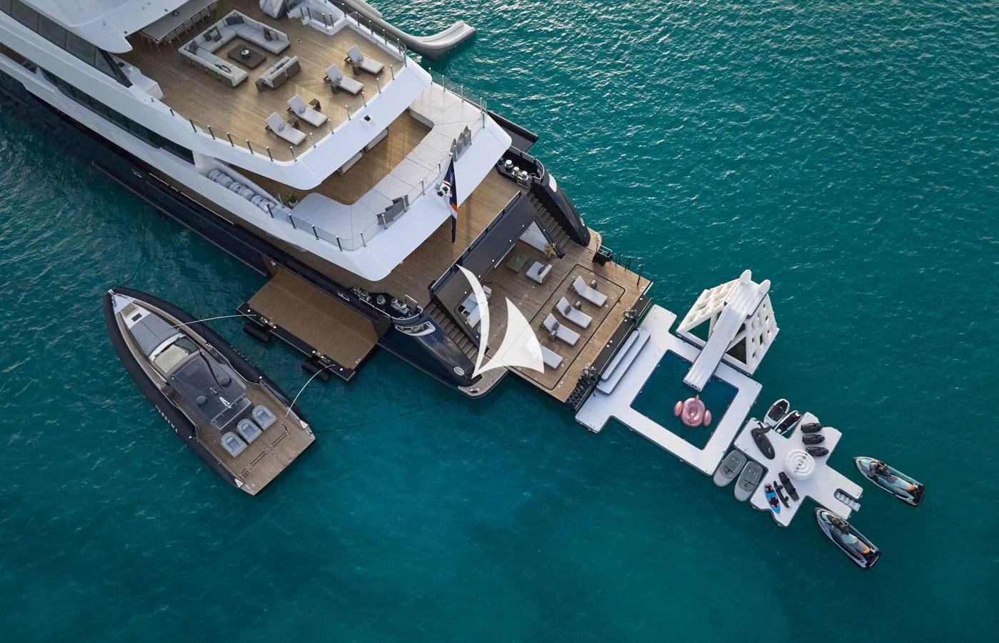 a group of boats in the water aboard ARBEMA Yacht for Sale