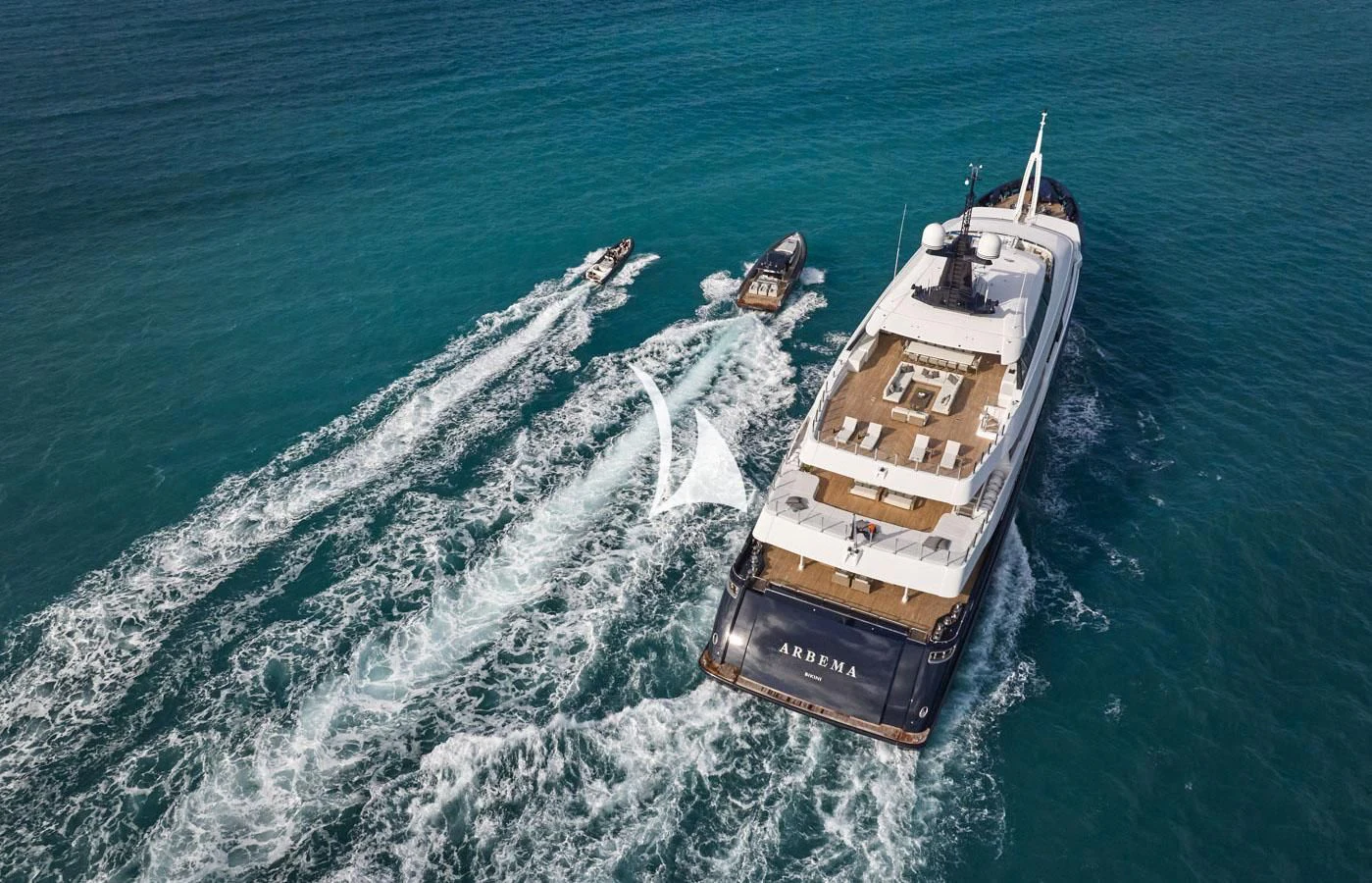 a ship sailing on the sea aboard ARBEMA Yacht for Sale