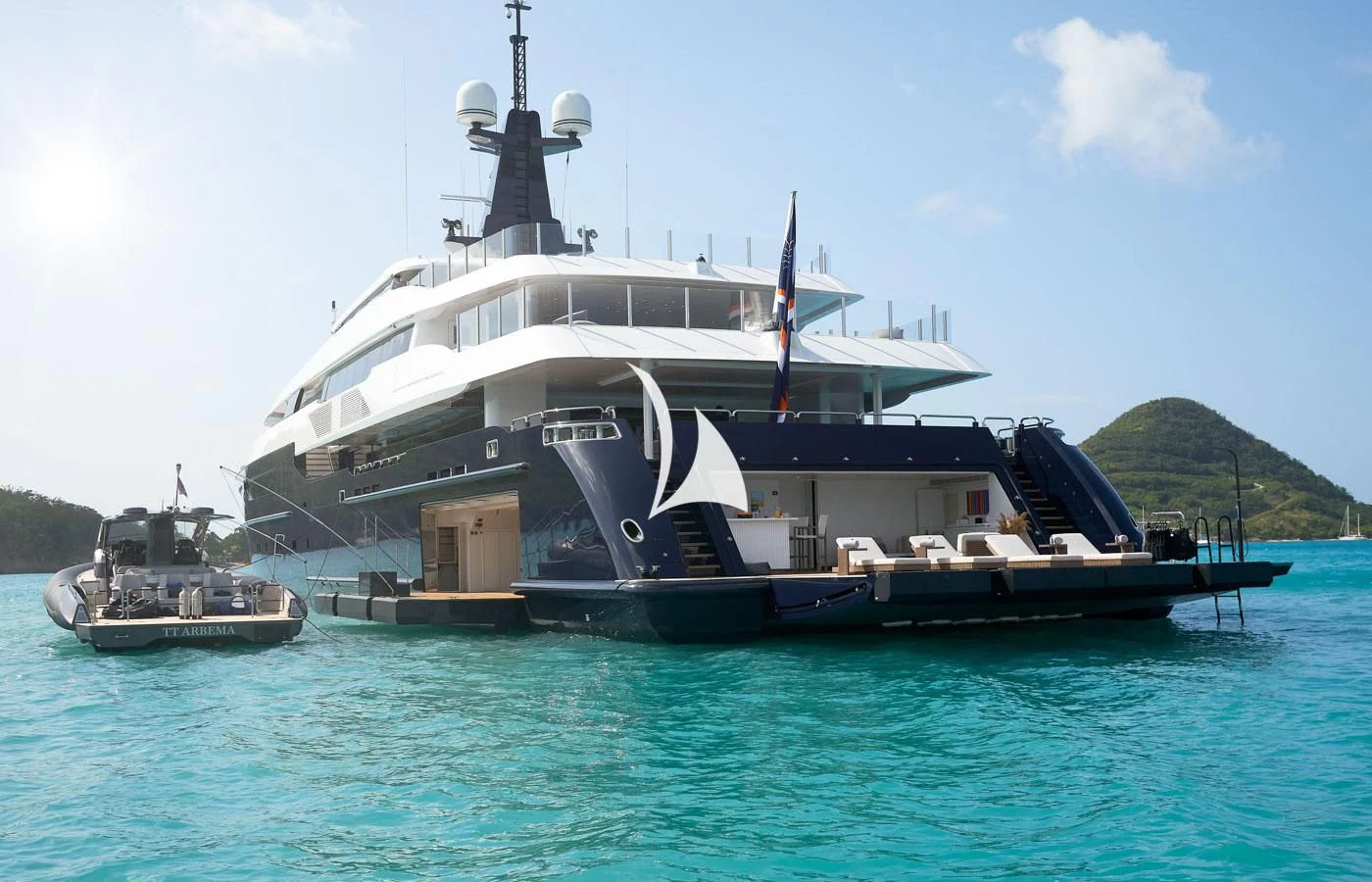 a boat in the water aboard ARBEMA Yacht for Sale