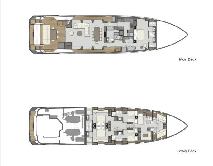 diagram, engineering drawing aboard AMORES Yacht for Sale