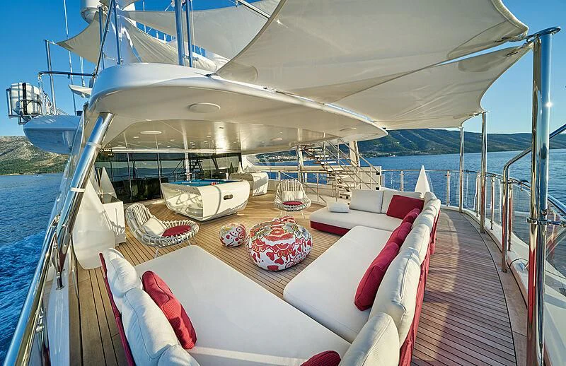 a boat on the water aboard HAPPY ME Yacht for Charter