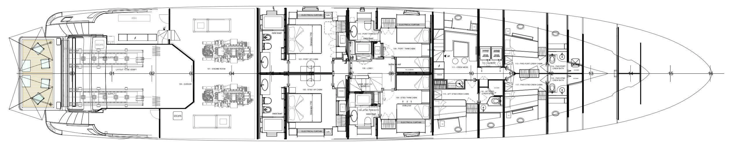 diagram, engineering drawing aboard HAPPY ME Yacht for Charter