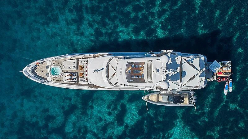 a space ship in the sky aboard HAPPY ME Yacht for Charter