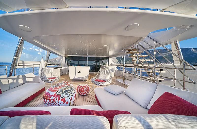 inside of a boat aboard HAPPY ME Yacht for Charter