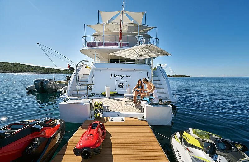 a boat on the water aboard HAPPY ME Yacht for Charter