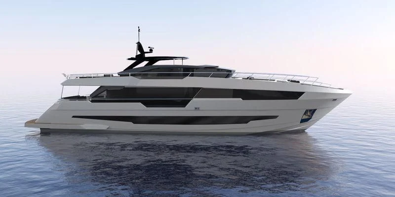 a white yacht on the water aboard MR DOOM Yacht for Sale
