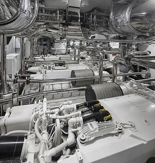 a room full of machines aboard PANAM Yacht for Sale