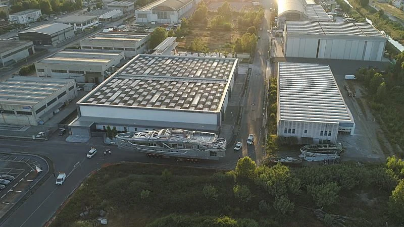 a building with a solar panel aboard PANAM Yacht for Sale