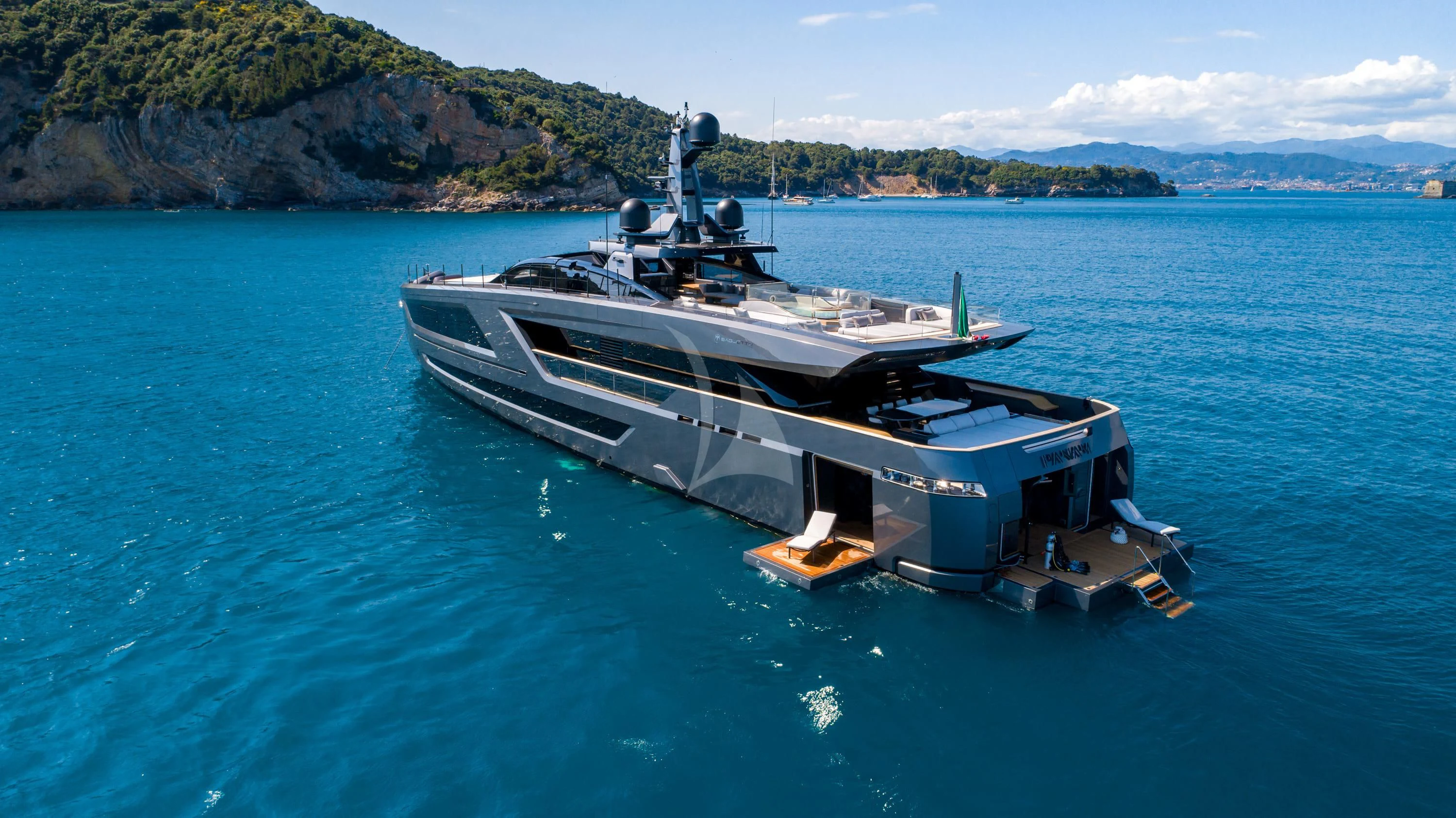 a boat in the water aboard PANAM Yacht for Sale