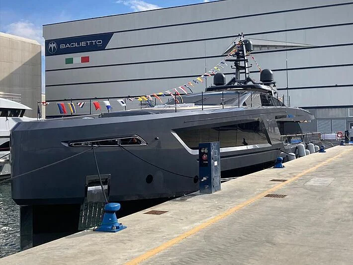 a boat on a trailer aboard PANAM Yacht for Sale