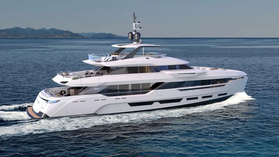 a white yacht in the water aboard PANAM Yacht for Sale