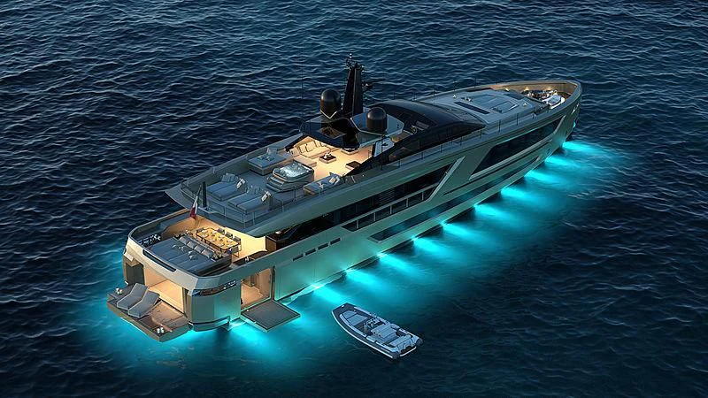 a submarine in the water aboard PANAM Yacht for Sale