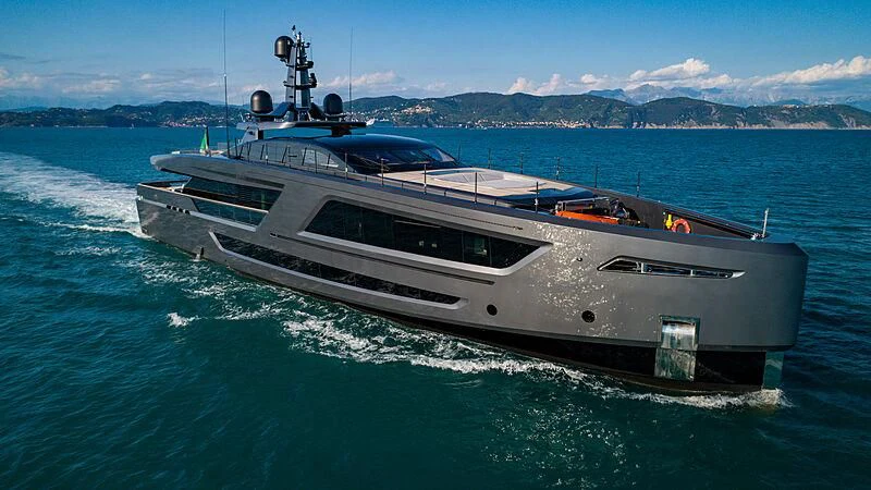 a large ship in the water aboard PANAM Yacht for Sale