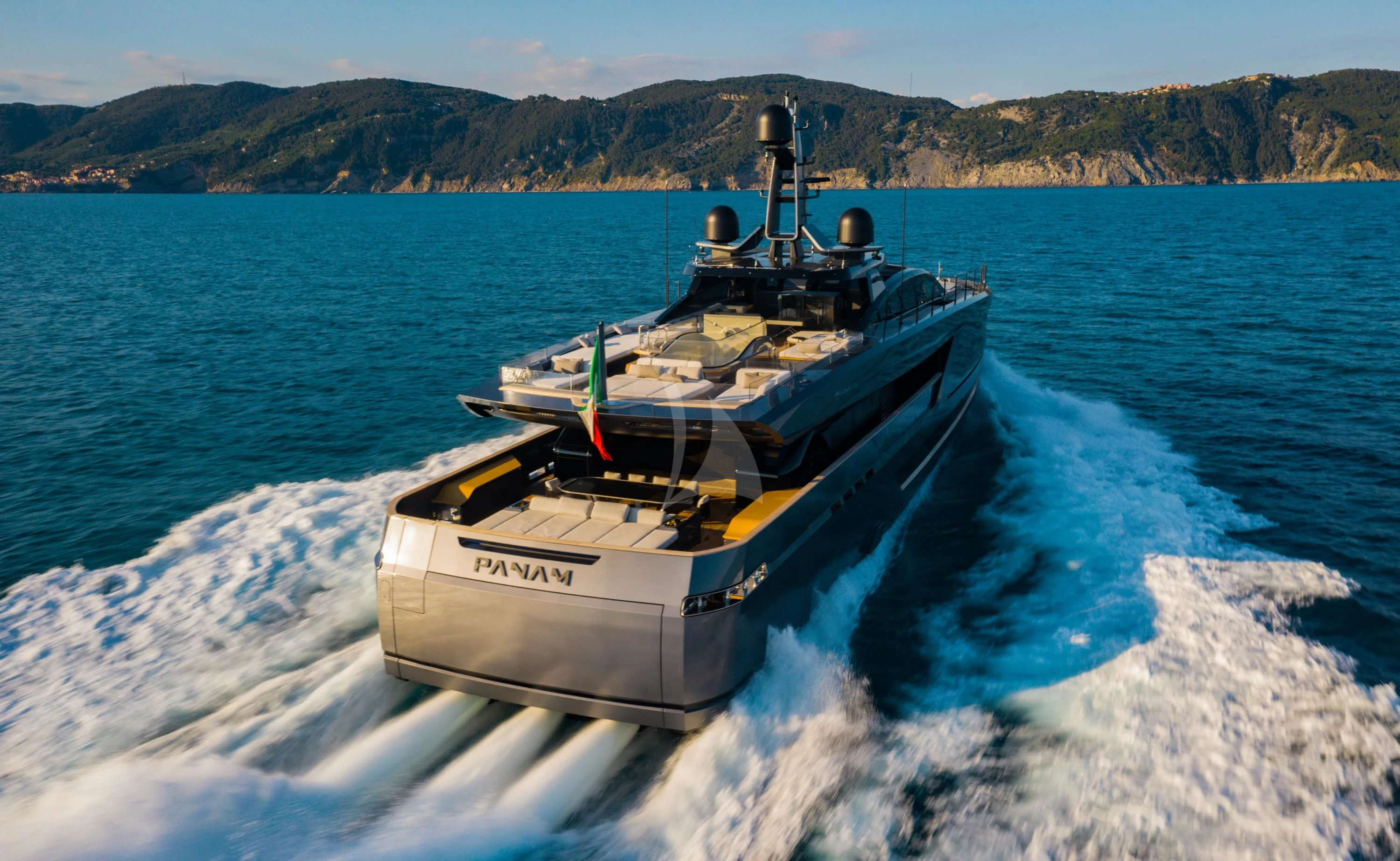 a boat on the water aboard PANAM Yacht for Sale