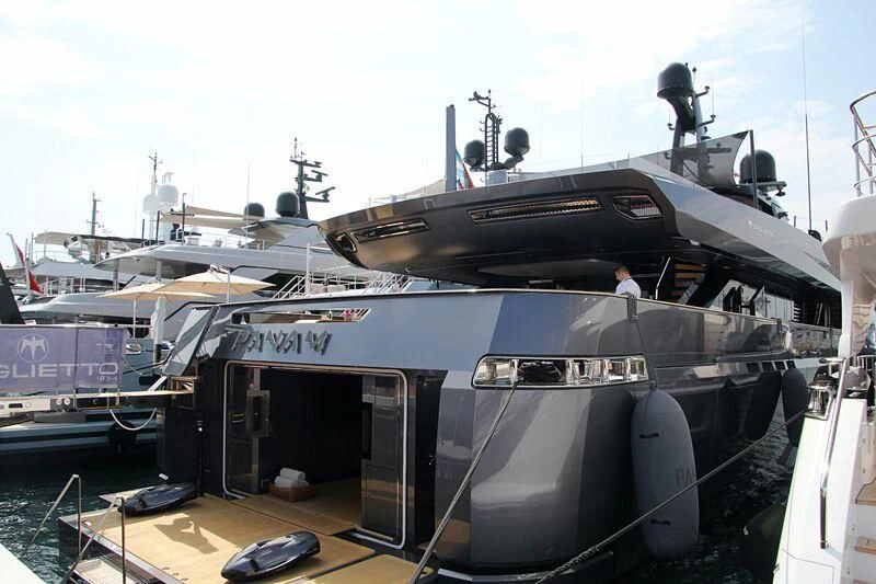 a large military tank aboard PANAM Yacht for Sale