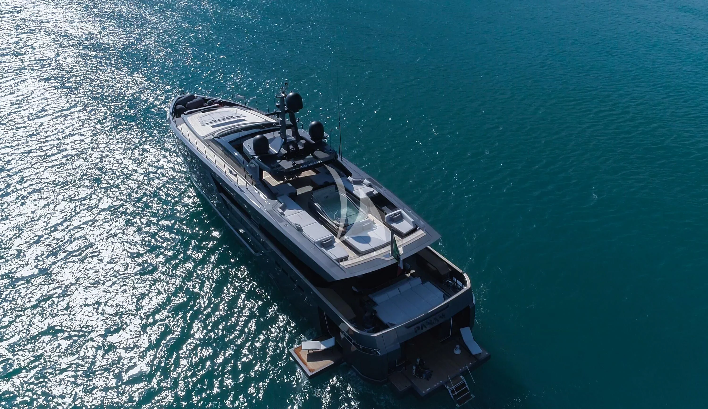a boat in the water aboard PANAM Yacht for Sale