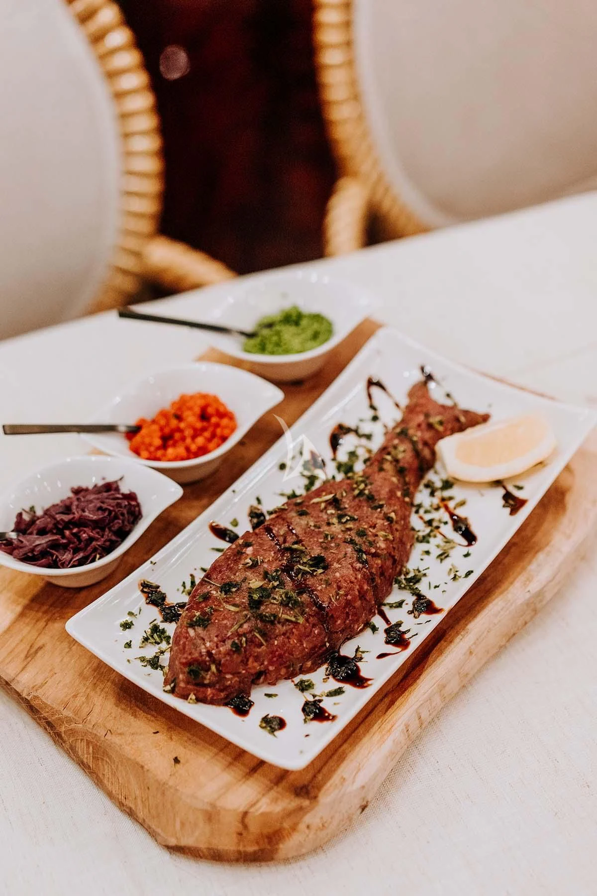 a tray of food aboard SONRISA SEPTIMO Yacht for Sale