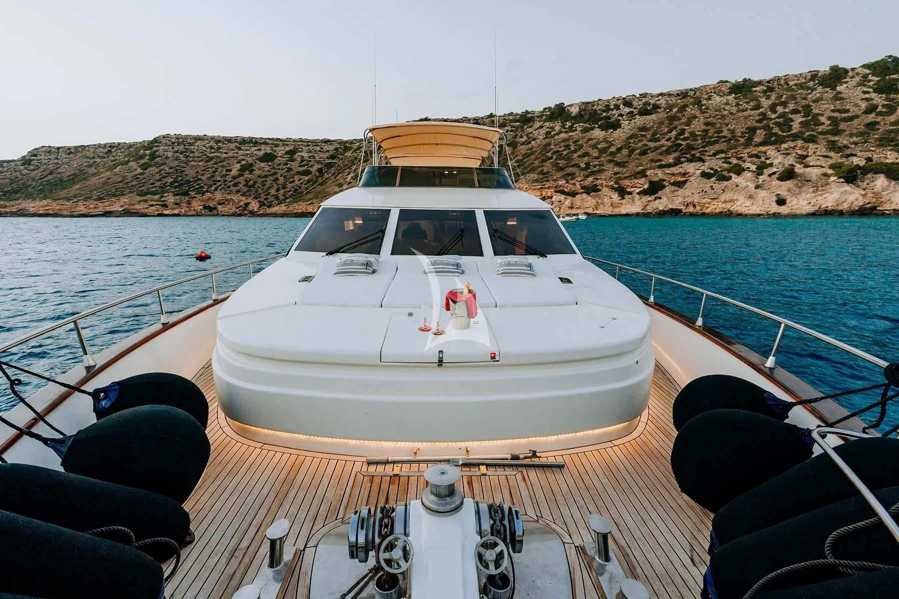 a boat on a dock aboard SONRISA SEPTIMO Yacht for Sale