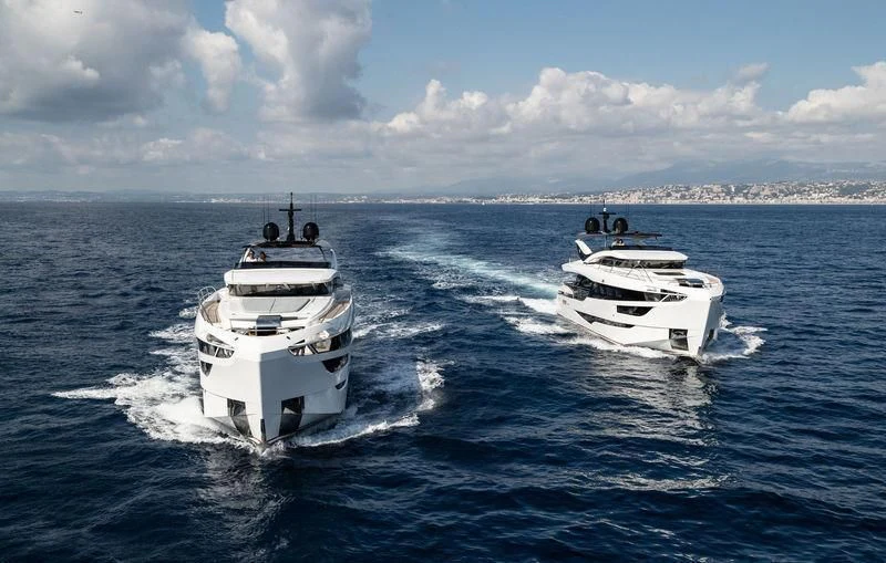 a group of boats on the water aboard MAXIMUS Yacht for Sale